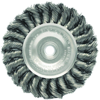 4" Diameter - 3/8-1/2" Arbor Hole - Knot Twist Stainless Straight Wheel - Americas Industrial Supply