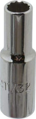 Proto - 11/32", 3/8" Drive, Deep Hand Socket - 12 Points, 2-1/8" OAL, Alloy Steel, Chrome Finish - Americas Industrial Supply