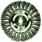 6" Diameter - 1/2-5/8" Arbor Hole - Knot Twist Stainless Straight Wheel - Americas Industrial Supply