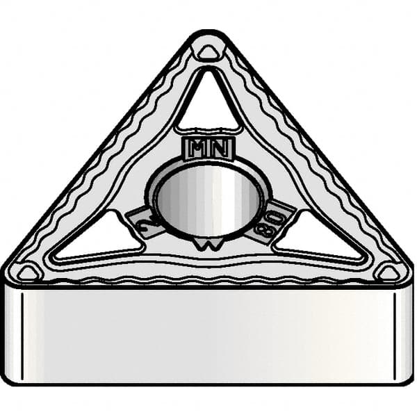 Kennametal - TNMG432 MN Grade KCP10B Carbide Turning Insert - TiOCN Finish, 60° Triangle, 1/2" Inscr Circle, 3/16" Thick, 1/32" Corner Radius - Americas Industrial Supply