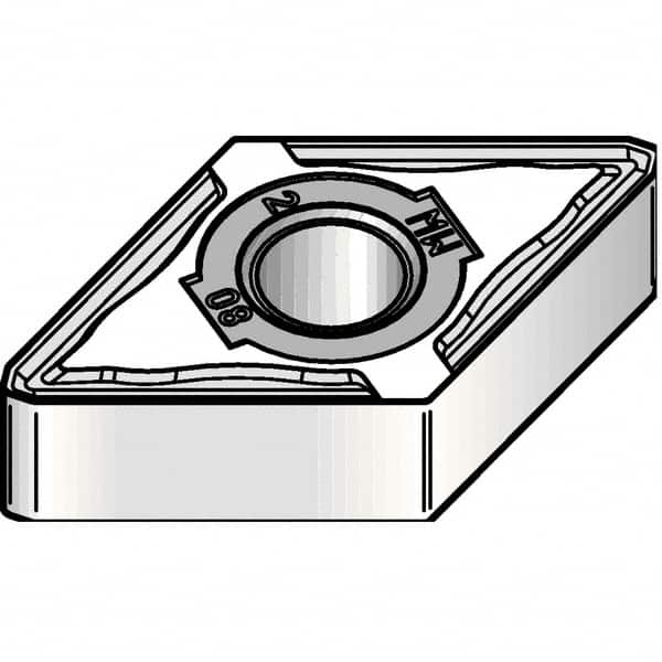 Kennametal - DNMG443 MW Grade KCP10B Carbide Turning Insert - TiOCN Finish, 55° Diamond, 1/2" Inscr Circle, 1/4" Thick, 3/64" Corner Radius - Americas Industrial Supply