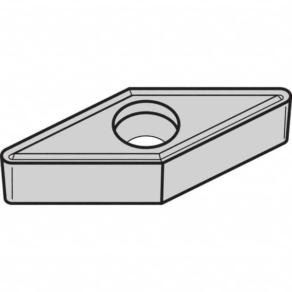 Kennametal - VBMT221 LF Grade KCM15 Carbide Turning Insert - TiCN/Al2O3 Finish, 35° Diamond, 1/4" Inscr Circle, 1/8" Thick, 1/64" Corner Radius - Americas Industrial Supply