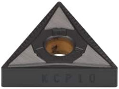 Kennametal - TNMG431 MN Grade KCP10 Carbide Turning Insert - TiCN/Al2O3 Finish, 60° Triangle, 1/2" Inscr Circle, 3/16" Thick, 1/64" Corner Radius - Americas Industrial Supply
