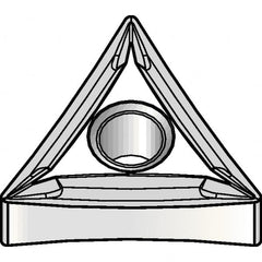 Kennametal - TNMP331 K Grade KCP25B Carbide Turning Insert - TiOCN Finish, 60° Triangle, 3/8" Inscr Circle, 3/16" Thick, 1/64" Corner Radius - Americas Industrial Supply