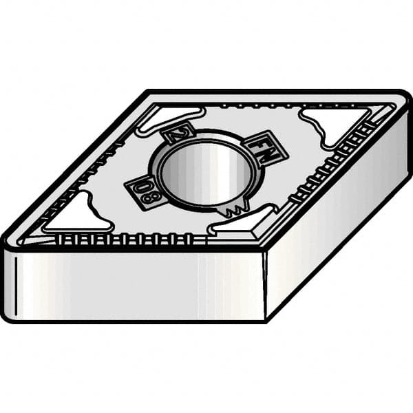 Kennametal - DNMG442 FN Grade KCP25B Carbide Turning Insert - TiCN/Al2O3/TiOCN Finish, 55° Diamond, 1/2" Inscr Circle, 1/4" Thick, 1/32" Corner Radius - Americas Industrial Supply