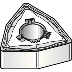 Kennametal - WNMG332 FF Grade KCP10 Carbide Turning Insert - TiCN/Al2O3 Finish, 80° Trigon, 3/8" Inscr Circle, 3/16" Thick, 1/32" Corner Radius - Americas Industrial Supply