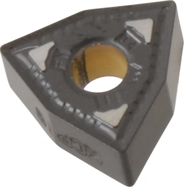 Kennametal - WNMG331 FN Grade KCP10 Carbide Turning Insert - TiCN/Al2O3 Finish, 80° Trigon, 3/8" Inscr Circle, 3/16" Thick, 1/64" Corner Radius - Americas Industrial Supply