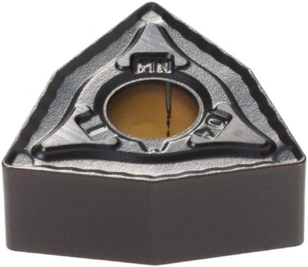 Kennametal - WNMG331 MN Grade KCP25 Carbide Turning Insert - TiCN/Al2O3 Finish, 80° Trigon, 3/8" Inscr Circle, 3/16" Thick, 1/64" Corner Radius - Americas Industrial Supply