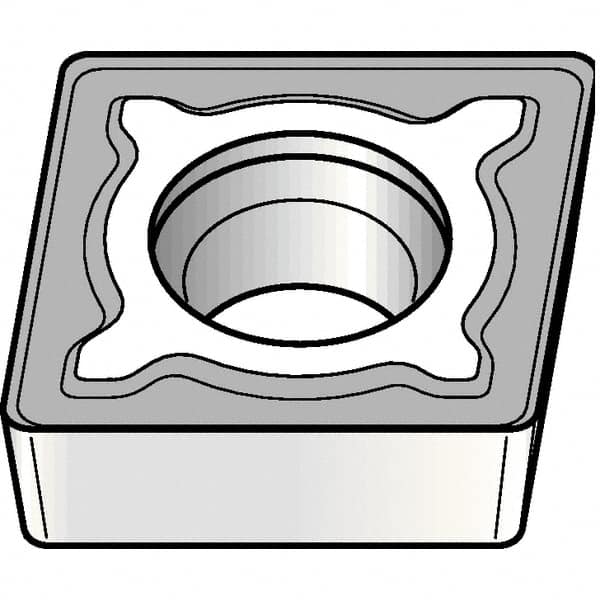 Kennametal - CCMT32.51 MF Grade KCM25B Carbide Turning Insert - 80° Diamond, 3/8" Inscr Circle, 5/32" Thick, 1/64" Corner Radius - Americas Industrial Supply
