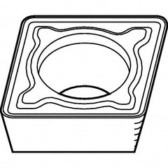 Kennametal - CPMT32.52 MF Grade KCM35 Carbide Turning Insert - TiN/TiCN/Al2O3 Finish, 80° Diamond, 3/8" Inscr Circle, 5/32" Thick, 1/32" Corner Radius - Americas Industrial Supply
