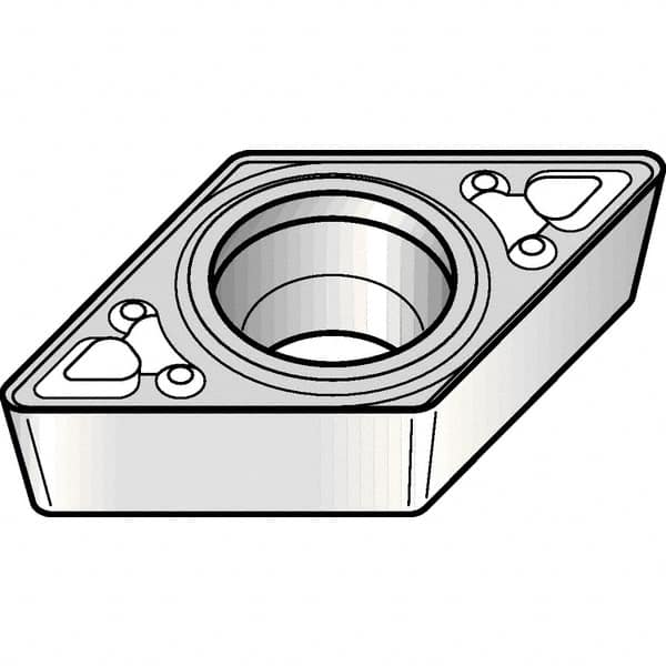 Kennametal - DCMT32.51 MF Grade KCP25B Carbide Turning Insert - TiOCN Finish, 55° Diamond, 3/8" Inscr Circle, 5/32" Thick, 1/64" Corner Radius - Americas Industrial Supply