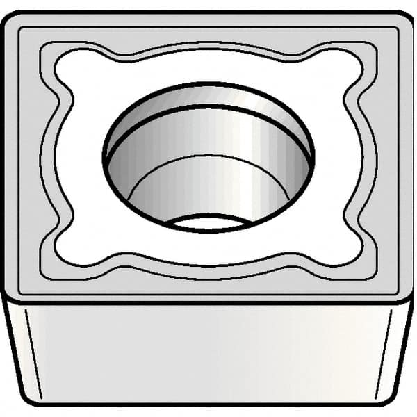 Kennametal - SCMT32.52 MF Grade KCP25B Carbide Turning Insert - TiCN/Al2O3/TiOCN Finish, 90° Square, 3/8" Inscr Circle, 5/32" Thick, 1/32" Corner Radius - Americas Industrial Supply