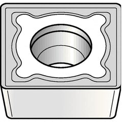 Kennametal - SCMT32.52 MF Grade KCP25B Carbide Turning Insert - TiCN/Al2O3/TiOCN Finish, 90° Square, 3/8" Inscr Circle, 5/32" Thick, 1/32" Corner Radius - Americas Industrial Supply