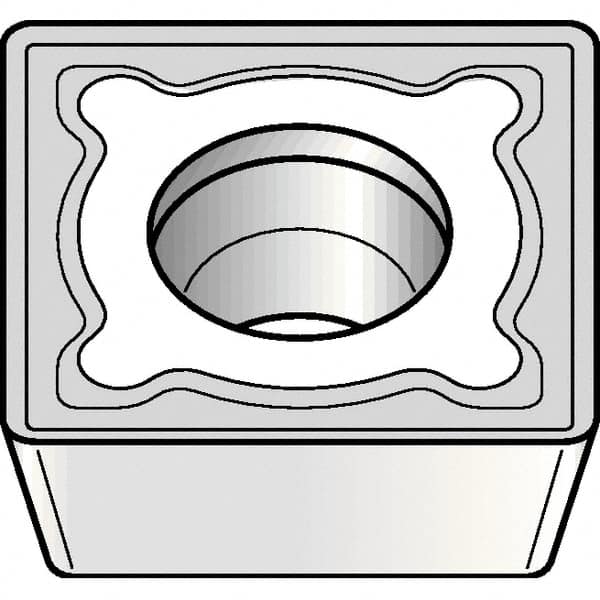 Kennametal - SPMT432 MF Grade KCP30 Carbide Turning Insert - TiN/TiCN/Al2O3 Finish, 90° Square, 1/2" Inscr Circle, 3/16" Thick, 1/32" Corner Radius - Americas Industrial Supply