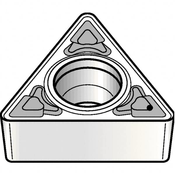 Kennametal - TCMT21.52 MF Grade KCP25B Carbide Turning Insert - TiOCN Finish, 60° Triangle, 1/4" Inscr Circle, 3/32" Thick, 1/32" Corner Radius - Americas Industrial Supply
