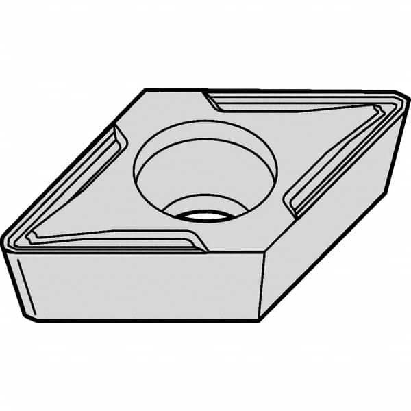 Kennametal - DCMT32.51 FW Grade KCP25 Carbide Turning Insert - TiCN/Al2O3 Finish, 55° Diamond, 3/8" Inscr Circle, 5/32" Thick, 1/64" Corner Radius - Americas Industrial Supply