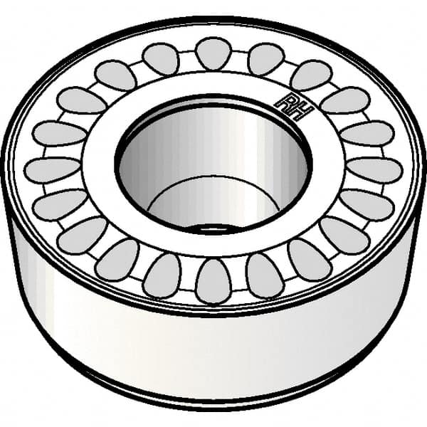 Kennametal - RCMT2006M0 RH Grade KCP25 Carbide Turning Insert - TiCN/Al2O3 Finish, Round, 20mm Inscr Circle, 1/4" Thick - Americas Industrial Supply