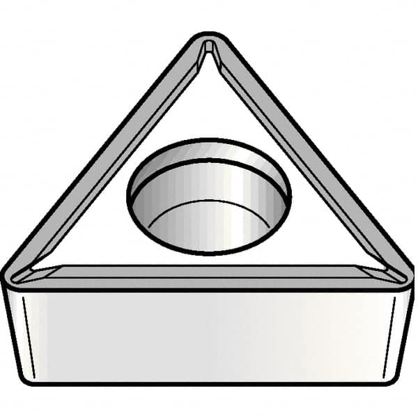 Kennametal - TPMT21.51 LF Grade KCK15B Carbide Turning Insert - TiOCN Finish, 60° Triangle, 1/4" Inscr Circle, 3/32" Thick, 1/64" Corner Radius - Americas Industrial Supply