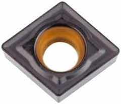 Kennametal - CCMT21.51 MF Grade KCK20 Carbide Turning Insert - TiCN/Al2O3 Finish, 80° Diamond, 1/4" Inscr Circle, 3/32" Thick, 1/64" Corner Radius - Americas Industrial Supply