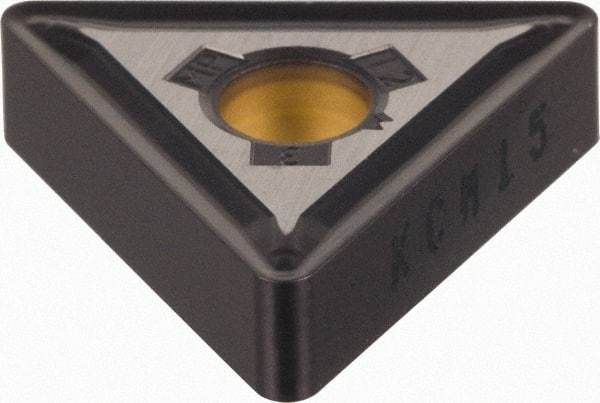 Kennametal - TNMG433 MP Grade KCM25 Carbide Turning Insert - TiCN/Al2O3 Finish, 60° Triangle, 1/2" Inscr Circle, 3/16" Thick, 3/64" Corner Radius - Americas Industrial Supply