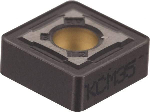 Kennametal - SNMG644 RP Grade KCP40 Carbide Turning Insert - TiN/TiCN/Al2O3 Finish, 90° Square, 3/4" Inscr Circle, 1/4" Thick, 1/16" Corner Radius - Americas Industrial Supply