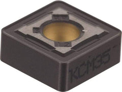 Kennametal - SNMG644 RP Grade KCP40 Carbide Turning Insert - TiN/TiCN/Al2O3 Finish, 90° Square, 3/4" Inscr Circle, 1/4" Thick, 1/16" Corner Radius - Americas Industrial Supply