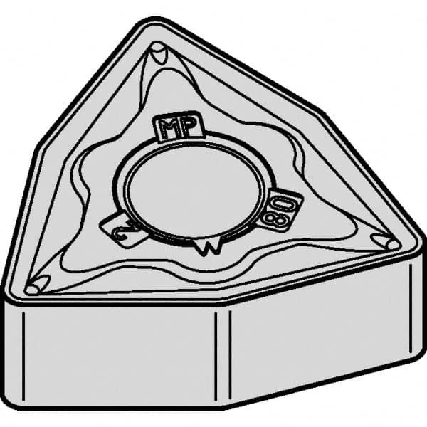 Kennametal - WNMG432 Grade KCU10 Carbide Turning Insert - 80° Trigon, 1/2" Inscr Circle, 3/16" Thick, 1/32" Corner Radius - Americas Industrial Supply