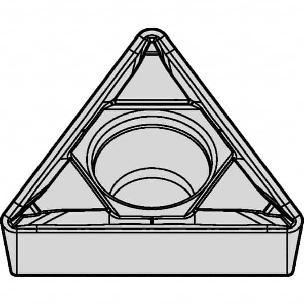Kennametal - TCMT21.51 FP Grade KCU25 Carbide Turning Insert - TiAlN Finish, 60° Triangle, 1/4" Inscr Circle, 3/32" Thick, 1/64" Corner Radius - Americas Industrial Supply