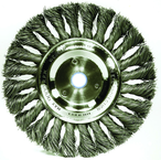 6" Diameter - 1/2-5/8" Arbor Hole - Knot Twist Stainless Straight Wheel - Americas Industrial Supply