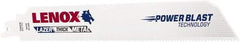 Lenox - 9" Long x 1" Thick, Bi-Metal Reciprocating Saw Blade - Straight Profile, 10 TPI, Toothed Edge - Americas Industrial Supply