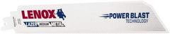 Lenox - 9" Long x 1" Thick, Bi-Metal Reciprocating Saw Blade - Straight Profile, 18 TPI, Toothed Edge - Americas Industrial Supply