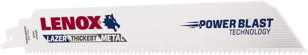 Lenox - 9" Long x 1" Thick, Bi-Metal Reciprocating Saw Blade - Straight Profile, 8 TPI, Toothed Edge - Americas Industrial Supply