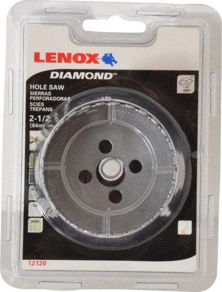 Lenox - 2-1/2" Diam, 1-5/8" Cutting Depth, Hole Saw - Diamond Grit Saw, Continuous Edge - Americas Industrial Supply