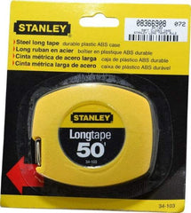 Stanley - 50' x 3/8" Yellow Blade Tape Measure - 1/8" Graduation, Inch Graduation Style, Yellow Case - Americas Industrial Supply