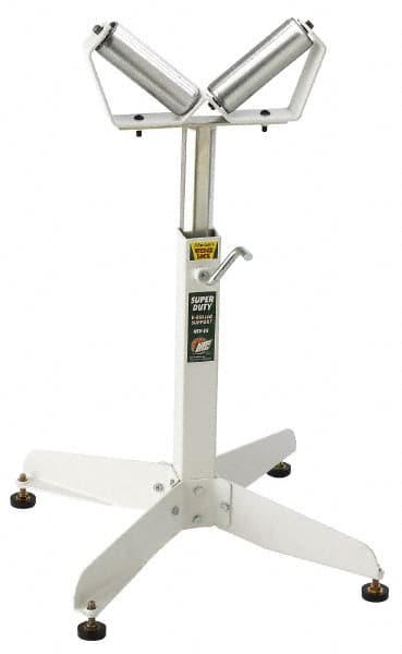 HTC - 22 Inch to 32 Inch High Heavy Duty Inch V Inch Roller Support - 500 Lbs. Limit, with 2 and 4 Inch Wide Rollers - Americas Industrial Supply