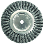 8" Diameter - 5/8" Arbor Hole - Knot Twist Stainless Straight Wheel - Americas Industrial Supply