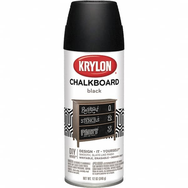 Krylon - Chalkboard Black, Flat, Chalkboard Paint Spray Paint - 12 oz Container - Americas Industrial Supply