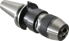 Accupro - CAT40, 1/32 to 1/2" Capacity, Integral Shank Drill Chuck - Keyless, Taper Shank, 48mm Sleeve Diam, 115mm Open Length - Exact Industrial Supply