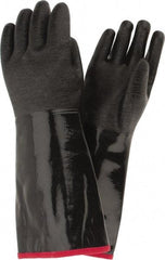 PIP - Size L (9), 18" Long, Supported, Neoprene Chemical Resistant Gloves - Textured Finish, Foam Lined, Gauntlet Cuff, ANSI Abrasion Level 3, ANSI Cut Level 0, ANSI Puncture Level 1, Black - Americas Industrial Supply