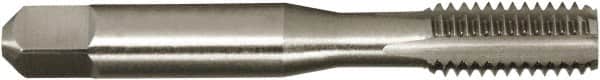 Vermont Tap & Die - #8-36 UNF 2/2B/3B 4 Flute Bright Finish High Speed Steel Straight Flute Standard Hand Tap - Bottoming, Right Hand Thread, 2-1/8" OAL, 3/4" Thread Length, H2 Limit, Oversize - Exact Industrial Supply