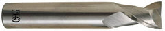 OSG - 15/32", 5/8" LOC, 1/2" Shank Diam, 3" OAL, 2 Flute, Solid Carbide Square End Mill - Single End, Uncoated, Spiral Flute, 30° Helix, Centercutting, Right Hand Cut, Right Hand Flute, Series 2021 - Americas Industrial Supply