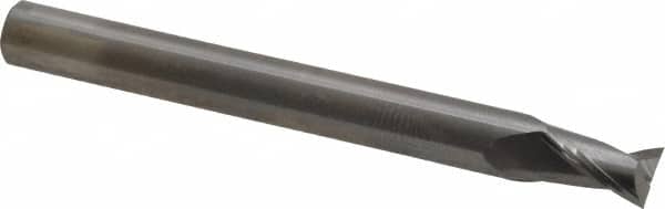 OSG - 1/4", 3/8" LOC, 1/4" Shank Diam, 2-1/2" OAL, 2 Flute, Solid Carbide Square End Mill - Single End, Uncoated, Spiral Flute, 30° Helix, Centercutting, Right Hand Cut, Right Hand Flute, Series 2021 - Americas Industrial Supply