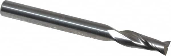 OSG - 3/16", 9/16" LOC, 3/16" Shank Diam, 2" OAL, 2 Flute, Solid Carbide Square End Mill - Single End, Uncoated, Spiral Flute, 30° Helix, Centercutting, Right Hand Cut, Right Hand Flute, Series 2022 - Americas Industrial Supply