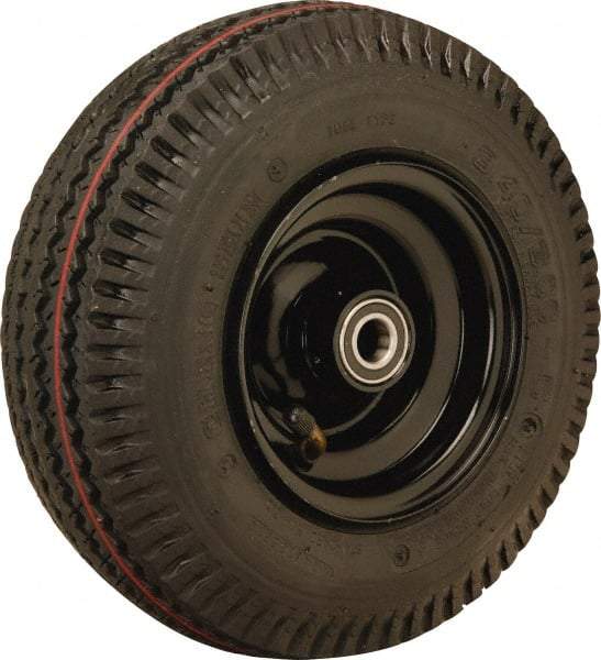 Hamilton - 10 Inch Diameter x 2-3/8 Inch Wide, Rubber Pneumatic Caster Wheel - 480 Lb. Capacity, 3-3/8 Inch Hub Length, 1/2 Inch Axle Diameter, Sealed Precision Ball Bearing - Americas Industrial Supply