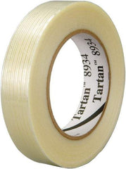 3M - 3/4" x 60 Yd Clear Rubber Adhesive Packaging Tape - Polypropylene Film Backing, 4 mil Thick, 100 Lb Tensile Strength, Series 8934 - Americas Industrial Supply