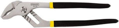 Stanley - 12-5/8" OAL, 2-1/4" Max Capacity, 1-3/8" Jaw Length, 7 Position Groove Joint Tongue & Groove Pliers - Serrated Curved Jaws, Curved Head, Dual Dipped Handles - Americas Industrial Supply
