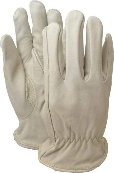 PRO-SAFE - Size S (7) Grain Cowhide General Protection Work Gloves - For Work & Driver, Uncoated, Slip-On Cuff, Full Fingered, Natural, Paired - Americas Industrial Supply