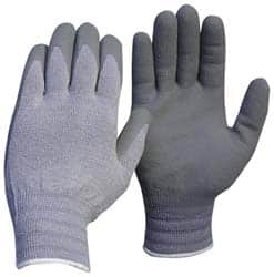 ATG - Size L (9), ANSI Cut Lvl A4, Puncture Lvl 3, Abrasion Lvl 4, Nitrile Coated Cut Resistant Gloves - 9" Long, Palm & Fingers Coated, Dyneema Lining, Knit Wrist, Gray, Paired - Americas Industrial Supply