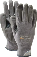 ATG - Size 2XL (11), ANSI Cut Lvl A4, Puncture Lvl 3, Abrasion Lvl 4, Nitrile Coated Cut Resistant Gloves - 9" Long, Palm & Fingers Coated, Dyneema Lining, Knit Wrist, Gray, Paired - Americas Industrial Supply