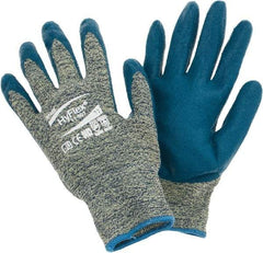 Ansell - Size 2XL, ANSI Cut Lvl 4, Abrasion Lvl 3, Cut Resistant Gloves - Palm & Fingers Coated, Blue - Americas Industrial Supply